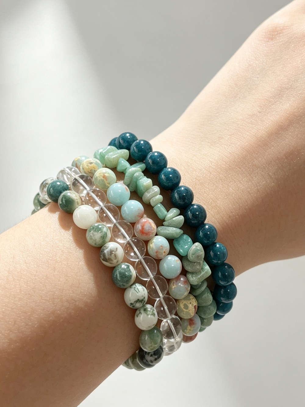 Ocean Forest Crystal Bracelet Set